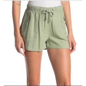 BlankNYC Womens Casual Shorts Sz 29 US 8 Green Linen Blend Pull On NWT
